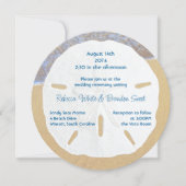 Beach Wedding Sand Dollar Round Invitations Kaart (Voorkant)