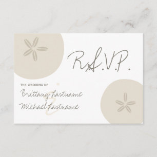 Beach Wedding Sand Dollar Wedding RSVP Kaartje