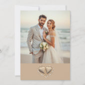 Beach Wedding Sand Hearts with Photo Kaart (Voorkant)