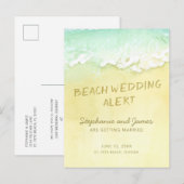 Beach Wedding Sand Ocean Waves Save the Date Aankondigingskaart (Voorkant / Achterkant)