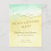 Beach Wedding Sand Ocean Waves Save the Date Aankondigingskaart (Voorkant)