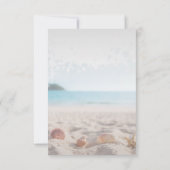 Beach Wedding, Sand, Seashells Invitation Kaart (Achterkant)