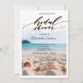 Beach Wedding, Sand, Seashells Vrijgezellenfeest Kaart (Voorkant)