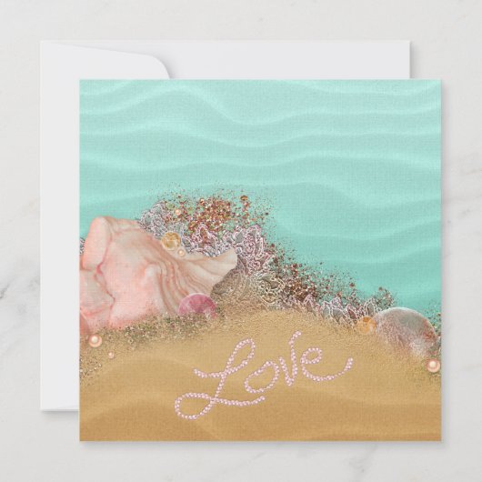 Beach Wedding Sandy Shore Kaart (Achterkant)