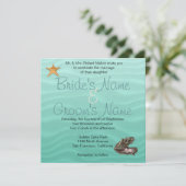 Beach Wedding Sandy Shore Kaart (Staand voorkant)