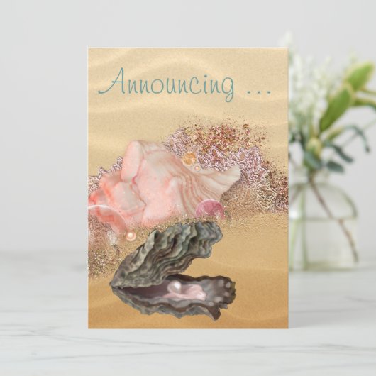 Beach Wedding Sandy Shore Kaart (Staand voorkant)