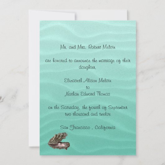 Beach Wedding Sandy Shore Kaart (Achterkant)