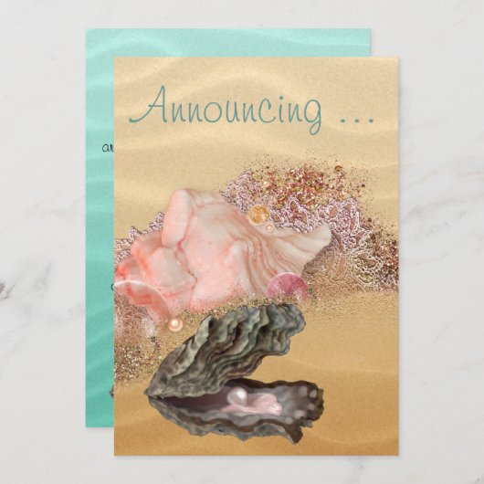 Beach Wedding Sandy Shore Kaart (Voorkant / Achterkant)