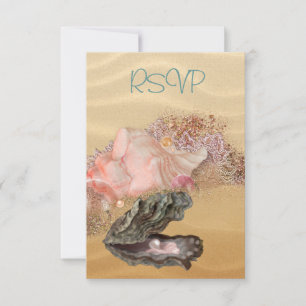 Beach Wedding Sandy Shore RSVP Kaartje
