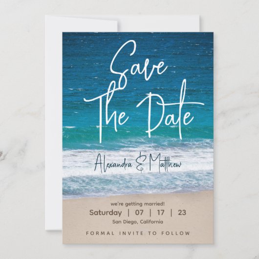 Beach Wedding Save The Date (Voorkant)