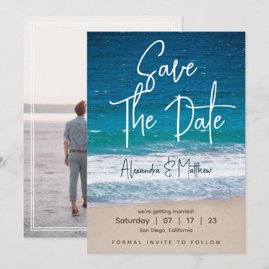 Beach Wedding Save The Date (Voorkant / Achterkant)