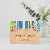 Beach Wedding Save The Date Aankondigingskaart (Staand voorkant)