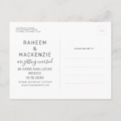 Beach Wedding Save the Date Airplane Destination Aankondigingskaart (Achterkant)