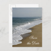 Beach Wedding Save the Date Announounding Briefkaa Aankondigingskaart (Voorkant / Achterkant)