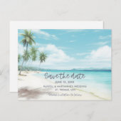 Beach Wedding Save the Date Briefkaart (Voorkant / Achterkant)