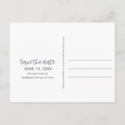 Beach Wedding Save the Date Briefkaart (Achterkant)