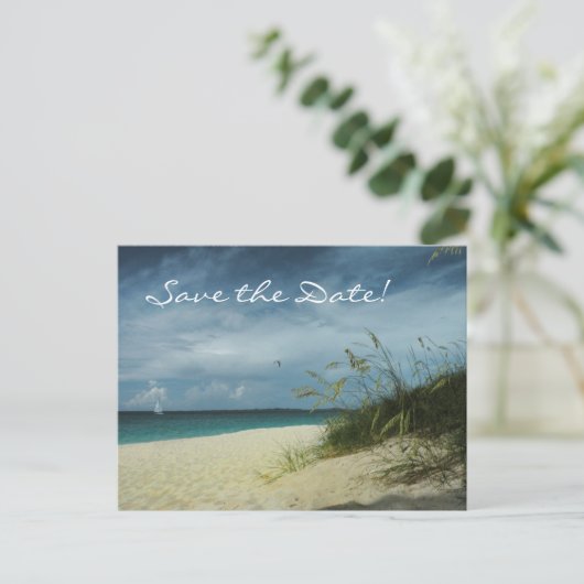 Beach Wedding Save-the-Date Briefkaart (Staand voorkant)