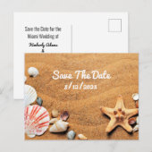 Beach Wedding Save the Date Briefkaart (Voorkant / Achterkant)