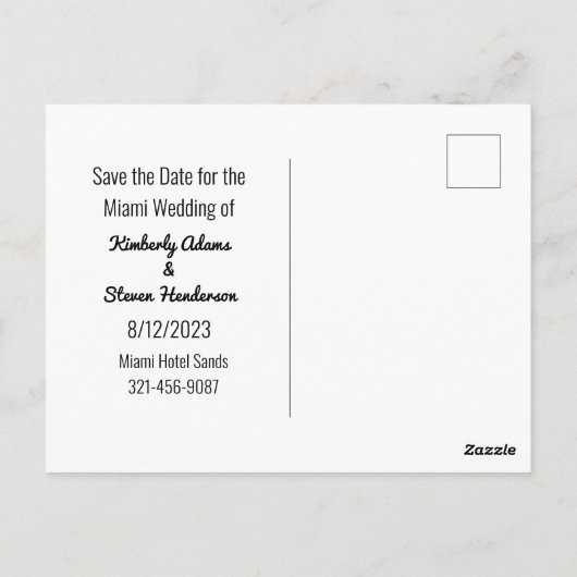Beach Wedding Save the Date Briefkaart (Achterkant)
