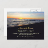 Beach Wedding Save the Date briefkaarten (Voorkant / Achterkant)