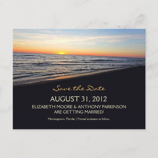 Beach Wedding Save the Date briefkaarten (Voorkant)