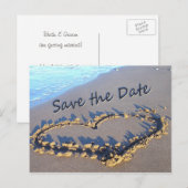 Beach Wedding Save the Date briefkaarten (Voorkant / Achterkant)