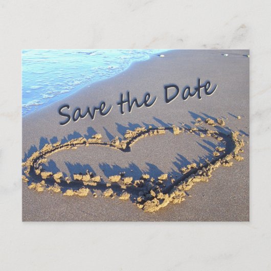 Beach Wedding Save the Date briefkaarten (Voorkant)