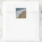 Beach Wedding Save the Date Envelope Seals Vierkante Sticker (Tas)