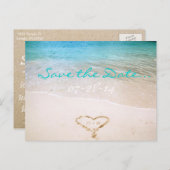 Beach Wedding Save the Date Invitation Briefkaart (Voorkant / Achterkant)