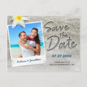 Beach Wedding Save the Date Invitations | Manuscri Aankondigingskaart (Voorkant)