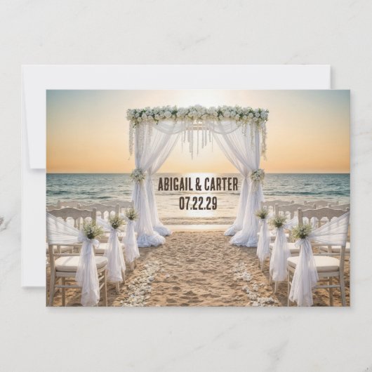 Beach Wedding Save the Date Kaart (Voorkant)