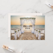Beach Wedding Save the Date Kaart (Voorkant / Achterkant in situ)