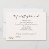 Beach Wedding Save the Date Kaart (Achterkant)