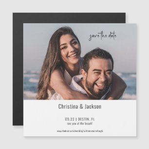 Beach Wedding Save the Date Modern Magnetische Uitnodiging