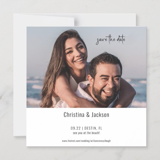 Beach Wedding Save the Date Modern Magnetische Uitnodiging (Voorkant)