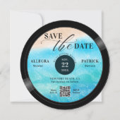 Beach Wedding Save the Date Muziekliefhebber Recor (Voorkant)