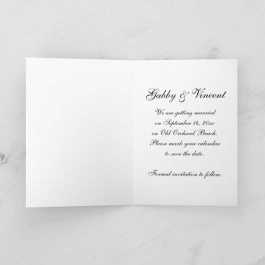 Beach Wedding Save the Date Notice Aankondiging (Binnen)