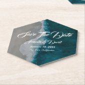 Beach Wedding Save the Date Onderzetter (Schuin)