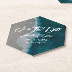 Beach Wedding Save the Date Onderzetter