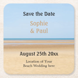 Beach Wedding Save the Date Paper Onderzetter