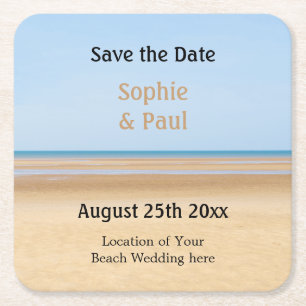 Beach Wedding Save the Date Paper Onderzetter
