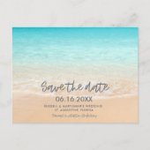 Beach Wedding Save the Date Postcard Aankondigingskaart (Voorkant)