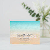 Beach Wedding Save the Date Postcard Aankondigingskaart (Staand voorkant)