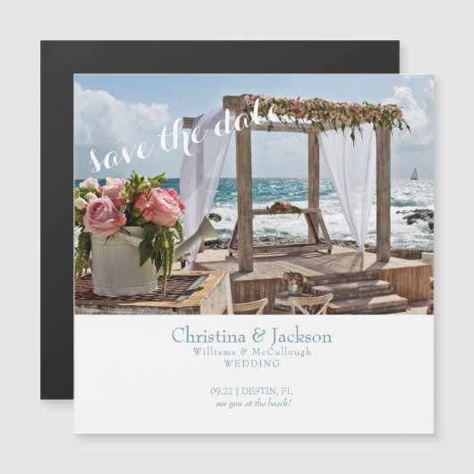 Beach Wedding Save the Date Wedding Magnetische Uitnodiging (Voorkant / Achterkant)