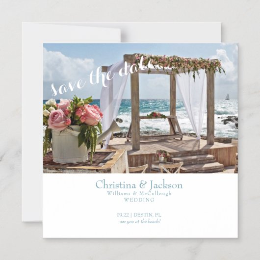 Beach Wedding Save the Date Wedding Magnetische Uitnodiging (Voorkant)