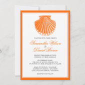 Beach Wedding  Scallop Shell Oranje Kaart (Voorkant)