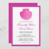 Beach Wedding  Scallop Shell Pink Kaart (Voorkant / Achterkant)