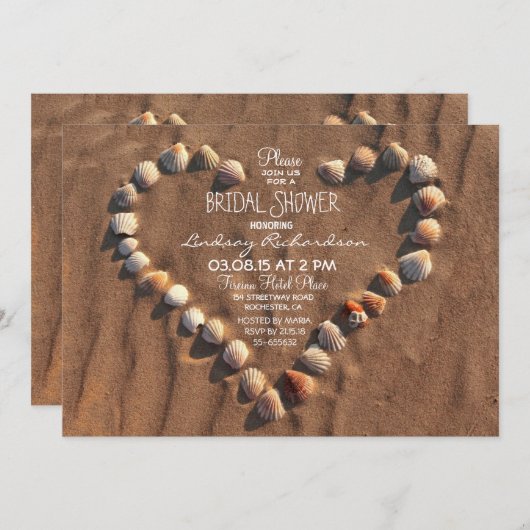 Beach Wedding Sea Shells Bruids Douche Uitnodiging (Voorkant / Achterkant)