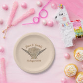 Beach Wedding Sea Shells Papieren Bordje (Feest)