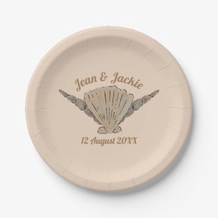 Beach Wedding Sea Shells Papieren Bordje